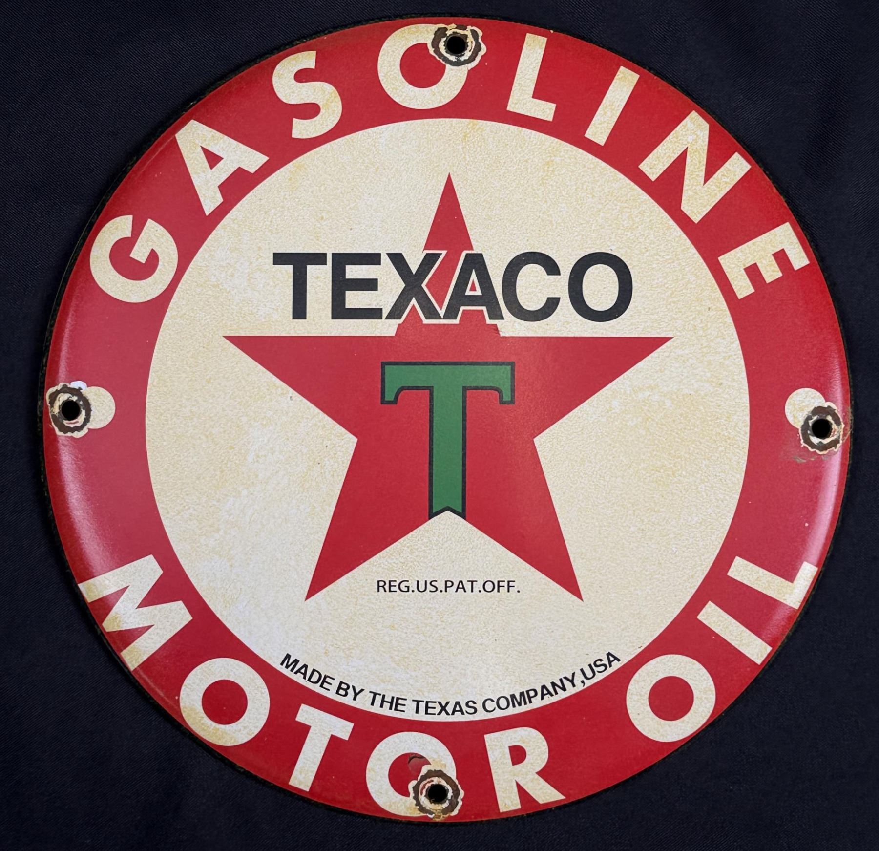 Texaco Gasoline Motor Oil Metal Sign