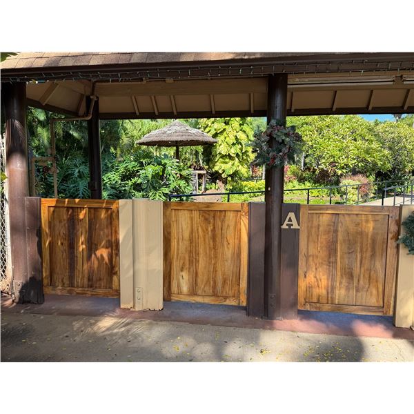 Monkeypod Triple-Panel Swinging Entrance Doors Marked "A",  36" x 2" x 42"H (each)