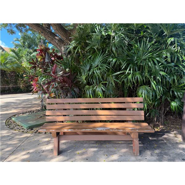 Slatted Wooden Park Bench 73"L x 37"H
