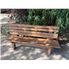 Image 3 : Slatted Wooden Park Bench 73"L x 37"H