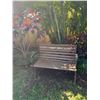 Image 1 : Slatted Wooden Park Bench w/ Metal Armrests 44"L x 32.5"H