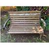 Image 2 : Slatted Wooden Park Bench w/ Metal Armrests 44"L x 32.5"H