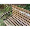 Image 4 : Slatted Wooden Park Bench w/ Metal Armrests 44"L x 32.5"H