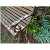 Image 5 : Slatted Wooden Park Bench w/ Metal Armrests 44"L x 32.5"H