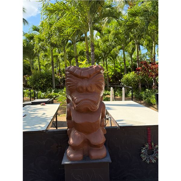 Tiki Statue on Turtle Motif Base 20" x 20" x 58"H