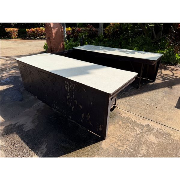 Qty 2 Mobile Buffet Counter Tables 96" x 32"