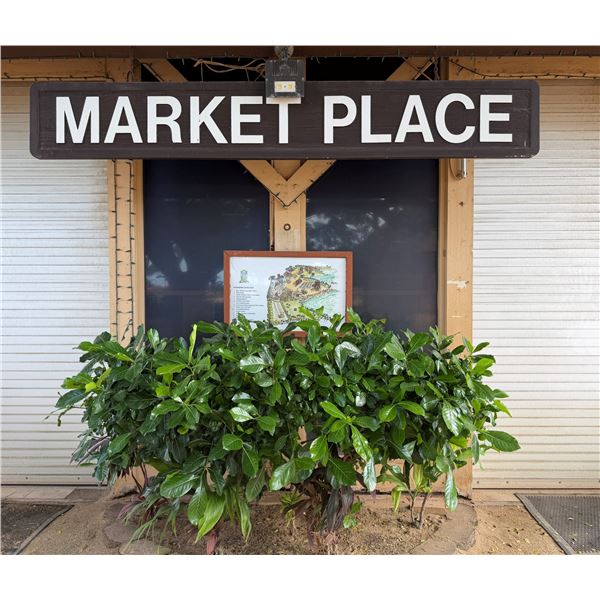 Wooden "Market Place" Sign, Approx. 10' L