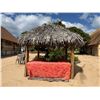 Image 1 : PalmEx Aloha Tiki Hut w/ Ohia Posts & Thatched Roof  97" x 102" x 121"H