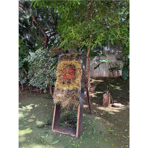 Wooden Plank A-Frame Target Stand w/ Fiber Material Target 26" x 52" x 72"H