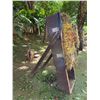 Image 2 : Wooden Plank A-Frame Target Stand w/ Fiber Material Target 26" x 52" x 72"H