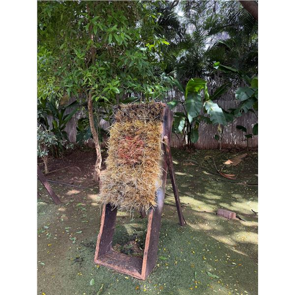 Wooden Plank A-Frame Target Stand w/ Fiber Material Target 26" x 52" x 72"H