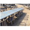 Image 8 : Qty 3 Tables 95" x 24" x 29"H & 24 Plastic Stacking Chairs 16" Dia, 36"H