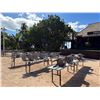 Image 1 : Qty 6 Tables 95" x 24" x 29"H & 48 Plastic Stacking Chairs 16" Dia, 36"H