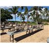 Image 2 : Qty 9 Tables 95" x 24" x 29"H & 54 Plastic Stacking Chairs 16" Dia, 36"H