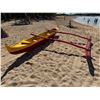 Image 16 : Yellow & Red Outrigger Canoe 15' 6'" L