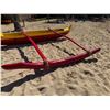 Image 17 : Yellow & Red Outrigger Canoe 15' 6'" L
