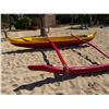 Image 18 : Yellow & Red Outrigger Canoe 15' 6'" L
