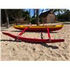 Image 19 : Yellow & Red Outrigger Canoe 15' 6'" L