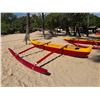 Image 4 : Yellow & Red Outrigger Canoe 15' 4" L