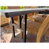 Image 6 : Qty 3 Long Tables 95" x 24" x 29"H & 18 GAR Woven Chairs 17" x 16" x 37"H