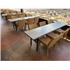 Image 1 : Qty 3 Long Tables 95" x 24" x 29"H & 18 GAR Woven Chairs 17" x 16" x 37"H