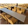 Image 21 : Qty 3 Long Tables 95" x 24" x 29"H & 18 GAR Woven Chairs 17" x 16" x 37"H