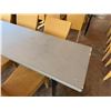Image 22 : Qty 3 Long Tables 95" x 24" x 29"H & 18 GAR Woven Chairs 17" x 16" x 37"H