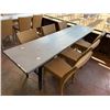 Image 2 : Qty 3 Long Tables 95" x 24" x 29"H & 18 GAR Woven Chairs 17" x 16" x 37"H
