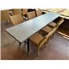 Image 3 : Qty 3 Long Tables 95" x 24" x 29"H & 18 GAR Woven Chairs 17" x 16" x 37"H