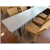 Image 10 : Qty 3 Long Tables 95" x 24" x 29"H & 18 GAR Woven Chairs 17" x 16" x 37"H