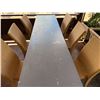 Image 8 : Qty 3 Long Tables 95" x 24" x 29"H & 18 GAR Woven Chairs 17" x 16" x 37"H