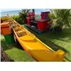 Image 17 : Paradise Cove Yellow & Red Canoe on Stand 22' 3" L