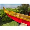 Image 20 : Paradise Cove Yellow & Red Canoe on Stand 22' 3" L