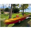 Image 3 : Paradise Cove Yellow & Red Canoe on Stand 22' 3" L