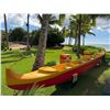 Image 5 : Paradise Cove Yellow & Red Canoe on Stand 22' 3" L