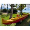 Image 7 : Paradise Cove Yellow & Red Canoe on Stand 22' 3" L