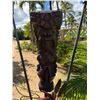 Image 2 : Tiki Statue on Metal Pole Stand 12" x 38" (Tiki), 68"H Total