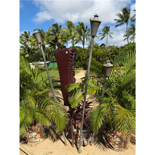 Qty 2 Metal Tiki Torches 60" & 84""H