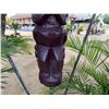 Image 3 : Tiki Statue on Metal Pole Stand 12" x 38" (Tiki), 71"H Total