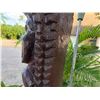 Image 6 : Tiki Statue on Metal Pole Stand 12" x 38" (Tiki), 71"H Total