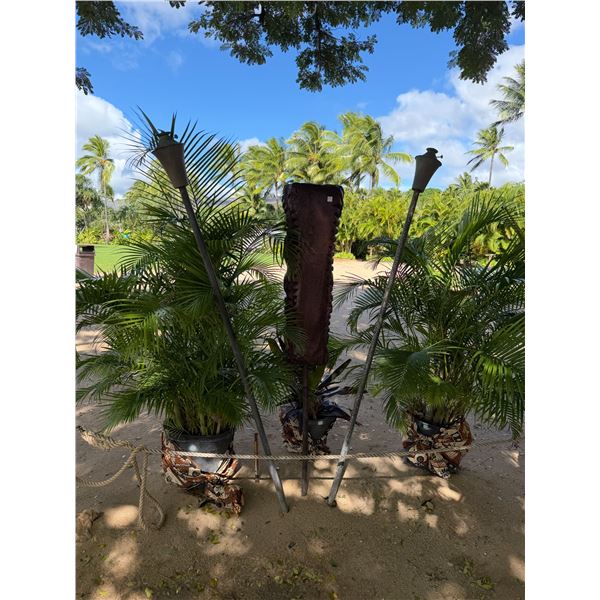 Qty 2 Metal Tiki Torches 60" & 80""H