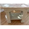 Image 3 : Wooden Table w/ Natural Stone Top 35" x 24" x 33"H