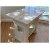 Image 9 : Wooden Table w/ Natural Stone Top 35" x 24" x 33"H