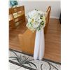 Image 2 : Qty 5 White Artificial Wedding Pew Flower Bouquet Arrangements Approx. 9" Dia, 38"L