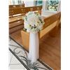 Image 4 : Qty 5 White Artificial Wedding Pew Flower Bouquet Arrangements Approx. 9" Dia, 38"L