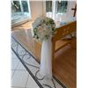 Image 6 : Qty 5 White Artificial Wedding Pew Flower Bouquet Arrangements Approx. 9" Dia, 38"L