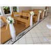 Image 7 : Qty 5 White Artificial Wedding Pew Flower Bouquet Arrangements Approx. 9" Dia, 38"L