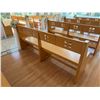 Image 4 : Wooden Modern Wedding Pew Bench w/ Cut-Out Top 81" x 17" x 34"H