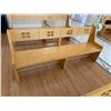 Image 2 : Wooden Modern Wedding Pew Bench w/ Cut-Out Top 81" x 17" x 34"H