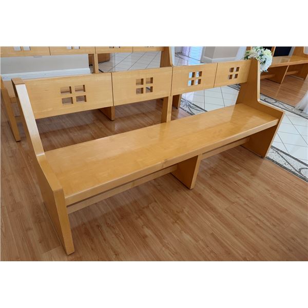 Wooden Modern Wedding Pew Bench w/ Cut-Out Top 81" x 17" x 34"H